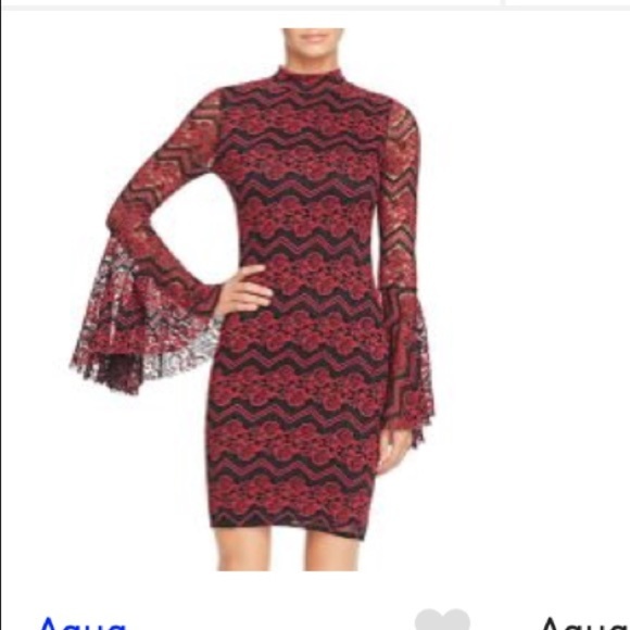 Aqua Dresses & Skirts - AQUA - lace bell sleeved dress
